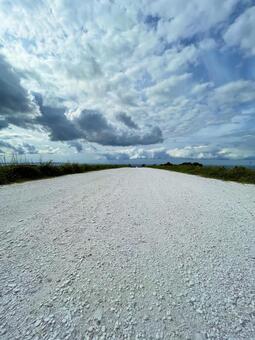 宗谷丘陵・白い道03 宗谷,丘陵,北海道の写真素材