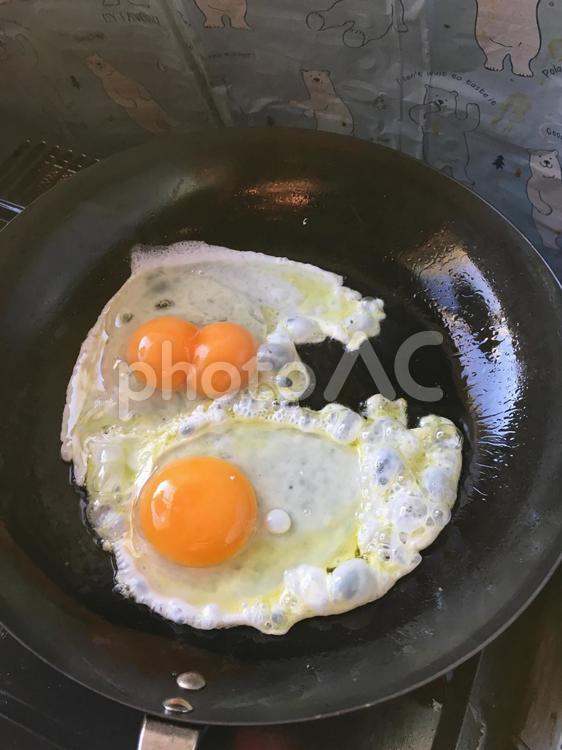 珍しい目玉焼き 目玉焼き,卵,双子の写真素材