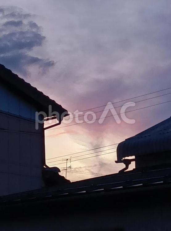 夕暮れ 夕暮れ,夕焼け,町並みの写真素材