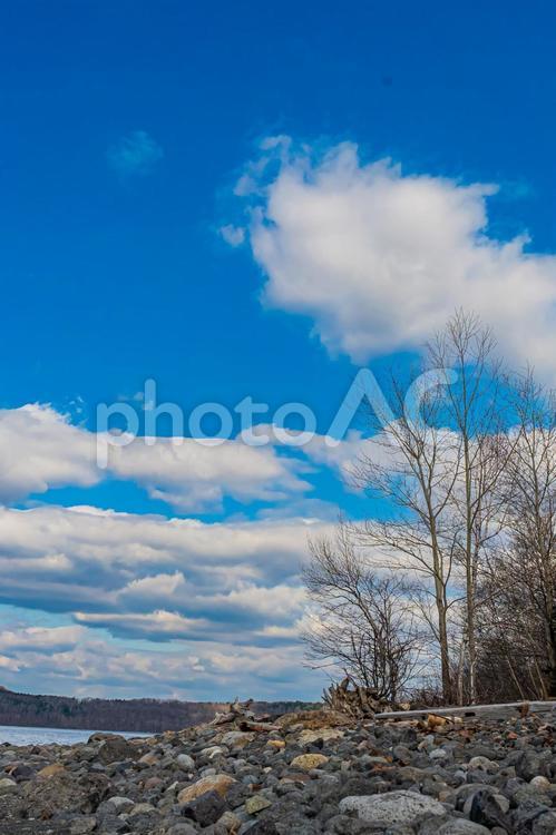 北海道　快晴の支笏湖 北海道,hokkaido,支笏湖の写真素材