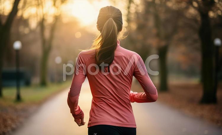運動女性ランニング マラソン,ランニング,ジョギングの写真素材