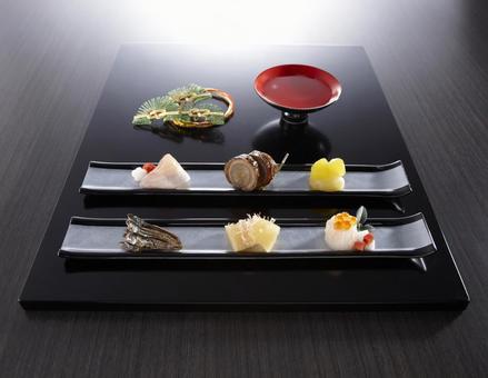 ワビサビの効いたおせち ワビサビの効いたおせち お節料理,正月料理,おせちの写真素材