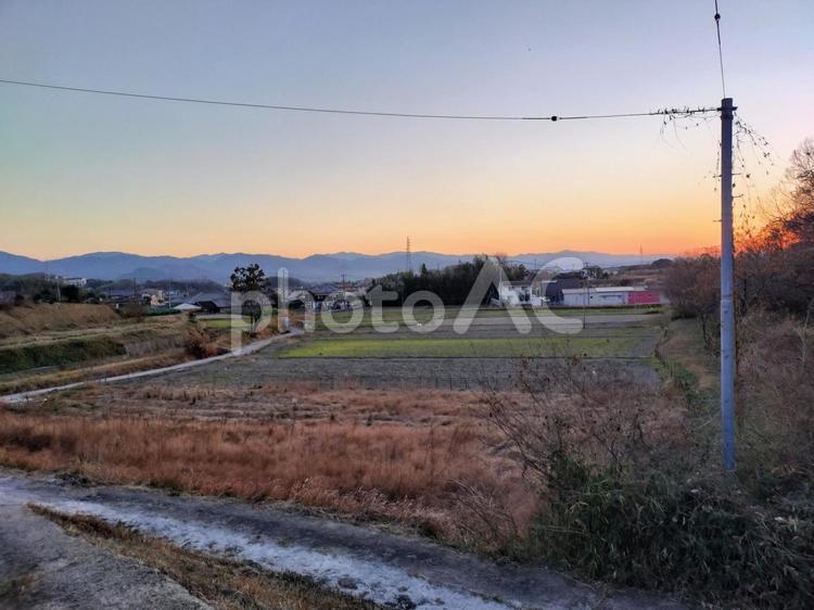 夕景（香川県三木町） 夕景,田園,香川県の写真素材