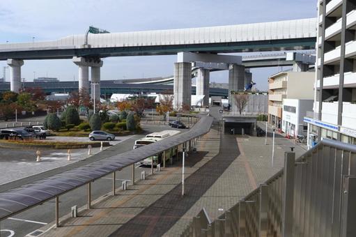 大阪の街並み　門真南駅　駅前ロータリー osakametro門真南駅,門真南駅,駅前の写真素材