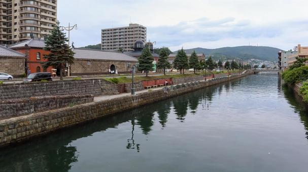 小樽運河と博物館・運河館 小樽運河と博物館・運河館 小樽,運河,小樽運河の写真素材