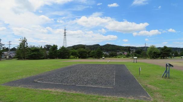 柳之御所遺跡　平泉館跡　柳之御所史跡公園 柳之御所,奥州藤原氏,奥州平泉の写真素材
