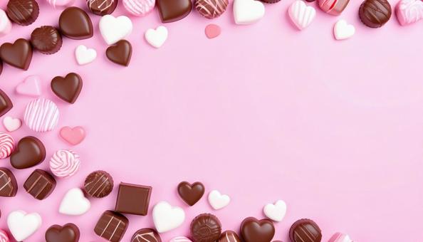 チョコレート背景・バレンタインフレーム チョコレート背景・バレンタインフレームの写真