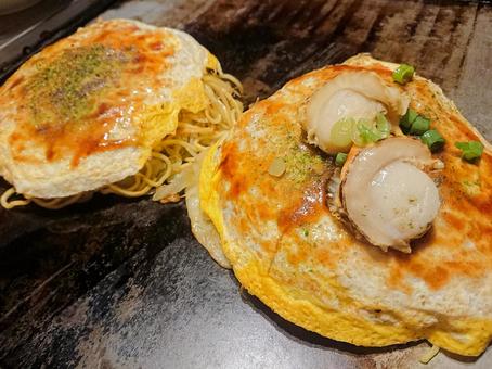 ホタテのお好み焼き ホタテのお好み焼きの写真