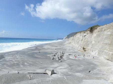 新島の海　断層 新島,新島の海,砂浜の写真素材