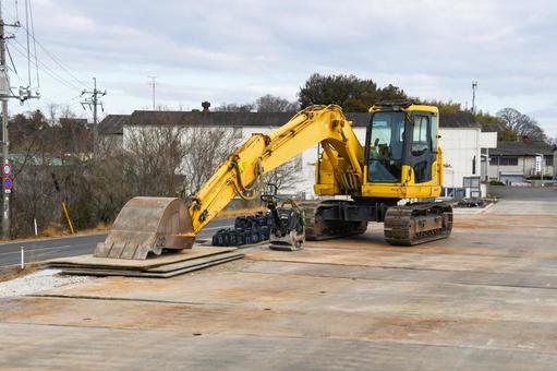 Excavator at a construction site, JPG Excavator at a construction site, JPG