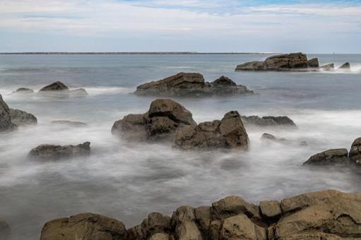 磯崎海岸 磯崎海岸 岩,波,海の写真素材