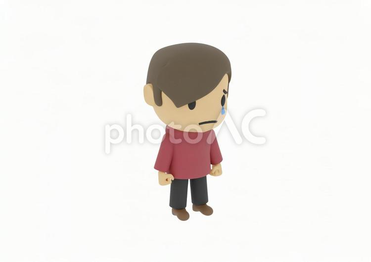 俯き泣く悲しむ私服の若い男性の少年 健康,笑顔,学生の写真素材