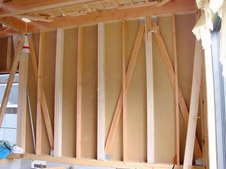 筋交い　壁　建築中 家,木造住宅,木材の写真素材