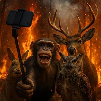 何よりもバズらせることを優先する動物たちの写真