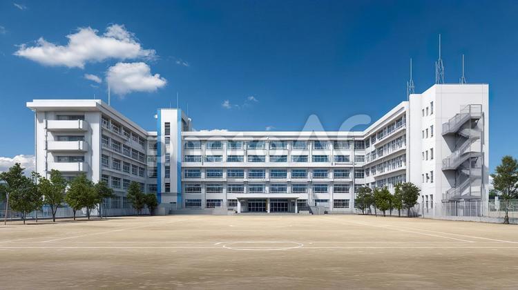 高等学校のイメージ01 校舎,学校,義務教育の写真素材