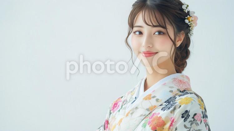 浴衣ヘアアレンジ、女性用ヘアカタログ 浴衣,女性,ヘアアレンジの写真素材