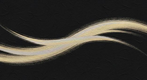 黒地に映える波模様の連続パターン背景の写真