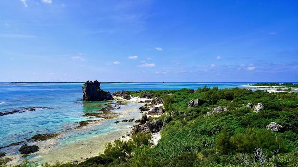 The sea, Gitara, as seen from the Gitara Observatory on Izena Island, sea guitar, observatory, gitara observatory, JPG