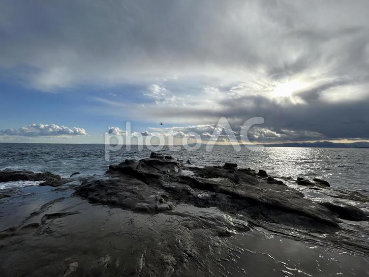 江ノ島　稚児ケ淵の海岸2 江ノ島,江の島,稚児ケ淵の写真素材