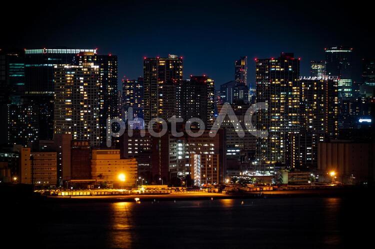東京・お台場から見える東京の夜景 夜景,東京,テレコムセンターの写真素材