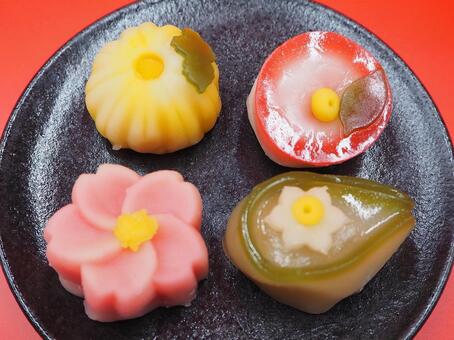 和菓子・おせち料理（マクロ撮影） おせち料理,和菓子,正月料理の写真素材