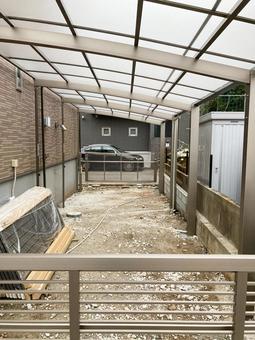 Carport installation work for a newly built detached house Carport installation work for a newly built detached house
