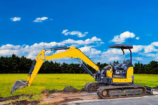 建設機械 重機,パワーショベル,ショベルカーの写真素材