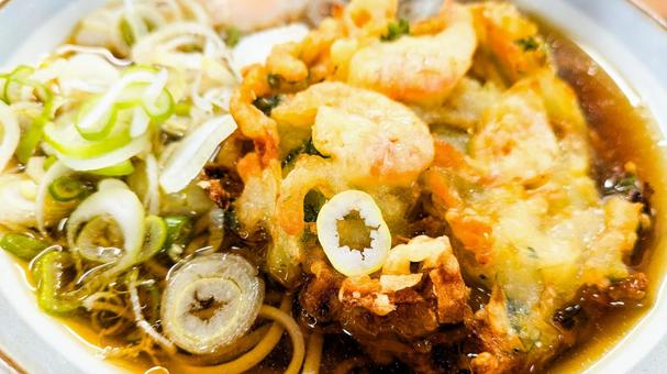 かき揚げ蕎麦 かき揚げ蕎麦,立ち食い,蕎麦の写真素材