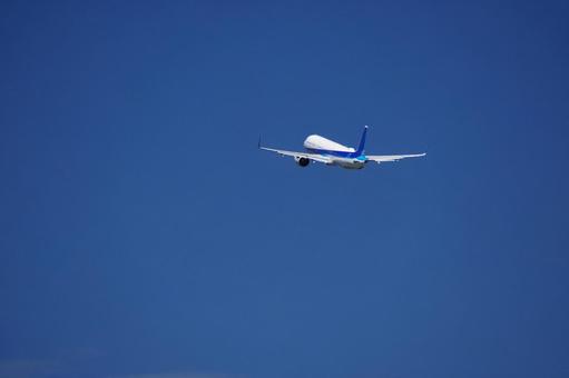 飛行機と青空 飛行機,青空,旅客機の写真素材
