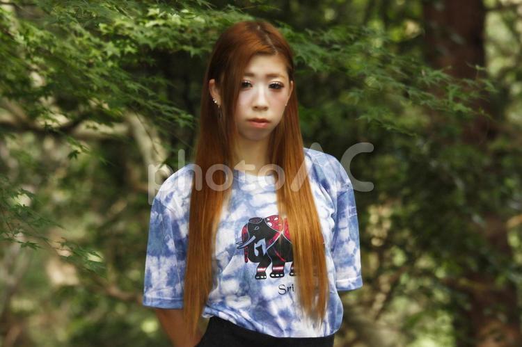 森の中で散歩_M_047 女性,花嫁,かわいいの写真素材