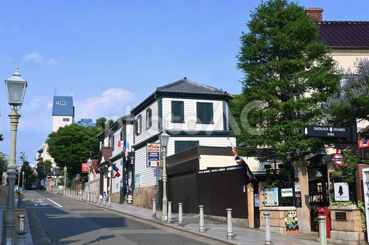 異国情緒漂う神戸の高台 北野通り 北野通り,北野異人館街,兵庫県の写真素材