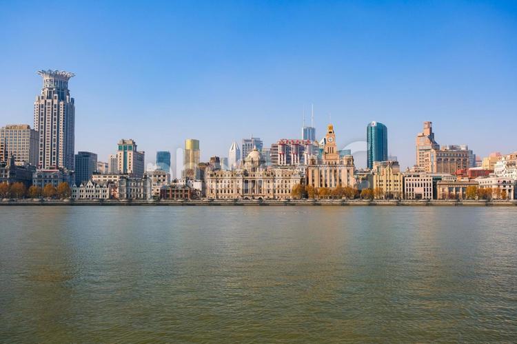 中国 上海市、黄浦江と外灘の街並み 上海,外灘,中国の写真素材