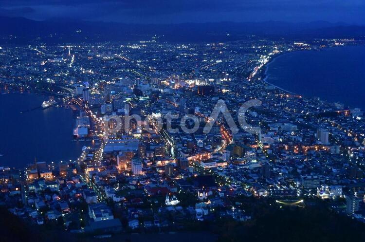 函館の夜景 旅,夜景,函館の写真素材
