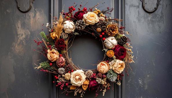 ドライフラワーのスワッグの写真