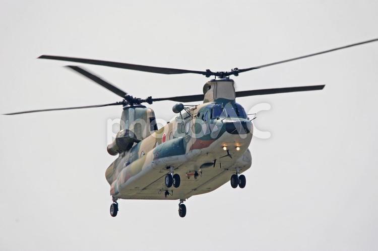 航空自衛隊　CH-４７　ヘリコプター 旅客機,輸送機,空の写真素材