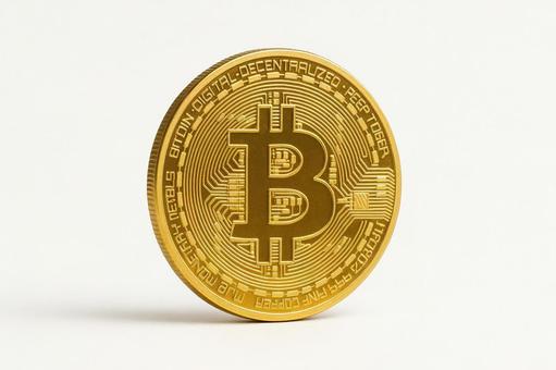白背景のビットコイン 白背景のビットコインの写真