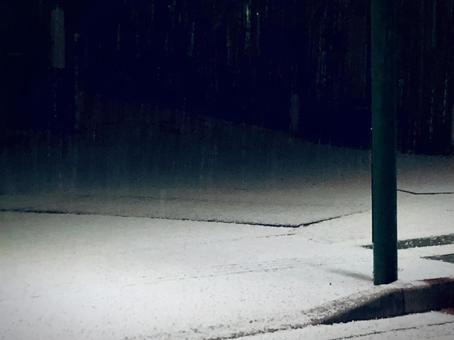 雪降る夜 02 雪,白雪,夜の写真素材