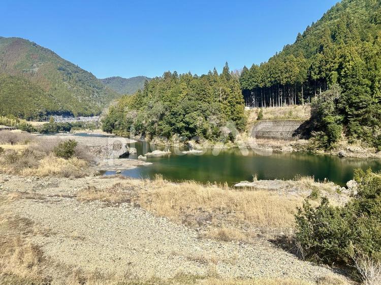七色峡　冬の河　七色ダム　峡谷美 七色峡,冬の河,七色ダムの写真素材