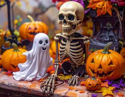 ハロウィン 骸骨 & お化けの置物 ハロウィン 骸骨 & お化けの置物の写真