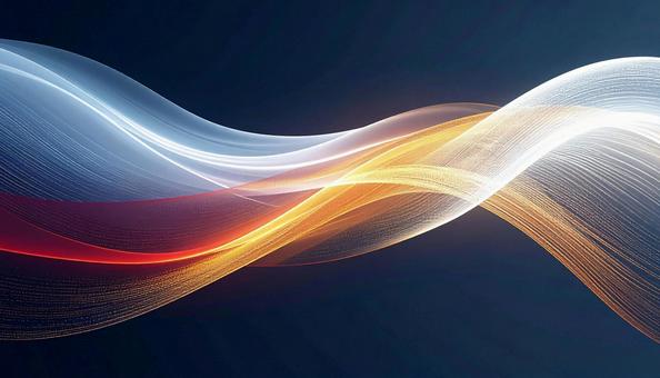 赤と金と白の光のフロー 抽象背景の写真