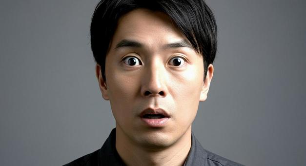 驚いている男性 驚いている男性の写真