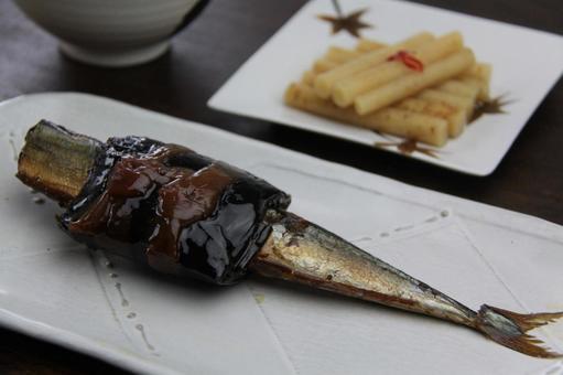 サンマ昆布巻 惣菜 サンマ昆布巻 惣菜の写真