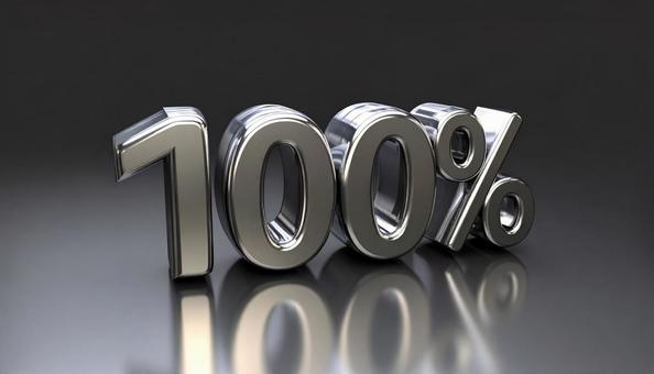 金属の立体文字 100% 金属の立体文字 100%の写真