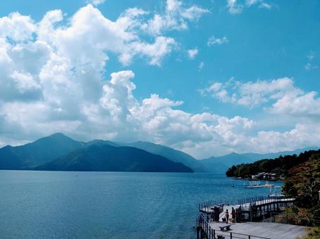 中禅寺湖 風景,湖,群馬の写真素材