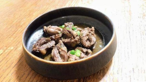 Chicken hearts with ponzu sauce, JPG Chicken hearts with ponzu sauce, JPG