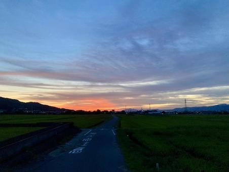 夕焼け 夕暮れ,風景,空の写真素材