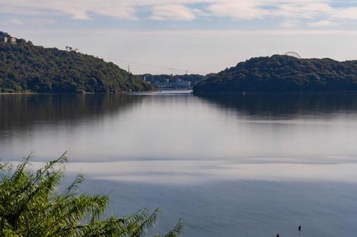 静岡県東名高速浜名湖SAより浜名湖の眺め 日本,静岡県,浜松市の写真素材