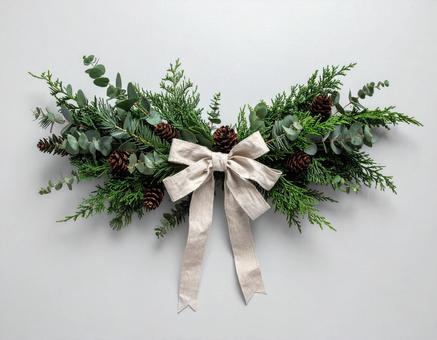 ナチュラル　クリスマススワッグの写真