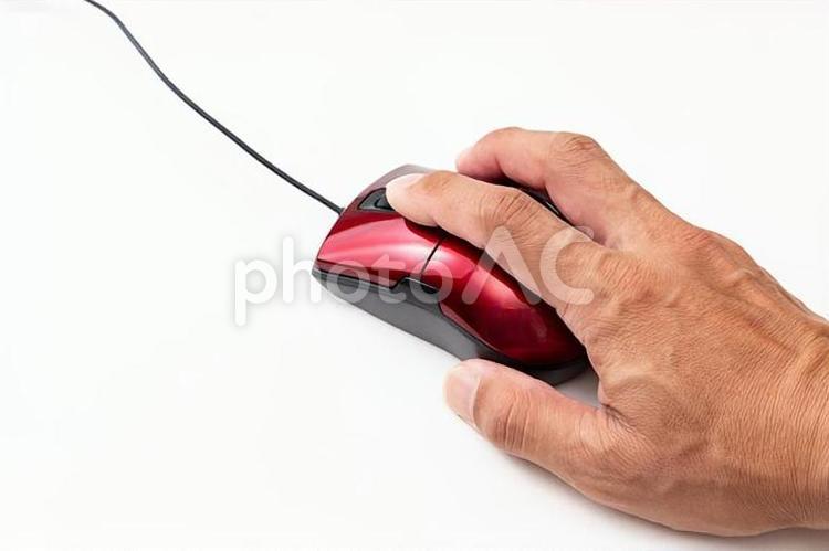 マウスを操作する手元 マウス,操作,使うの写真素材