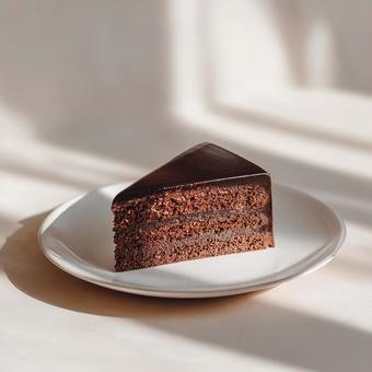 シンプルに美しいチョコレートケーキ シンプルに美しいチョコレートケーキの写真